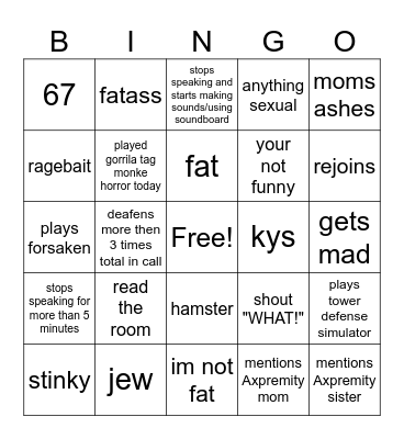Lucky bingo card Bingo Card