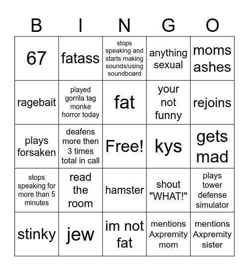 Lucky bingo card Bingo Card