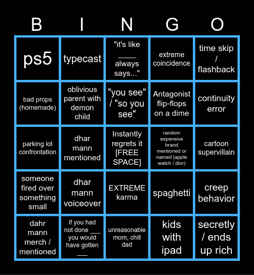 Dhar Mann Bingo v4 Bingo Card