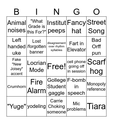 AOSA Bingo Card