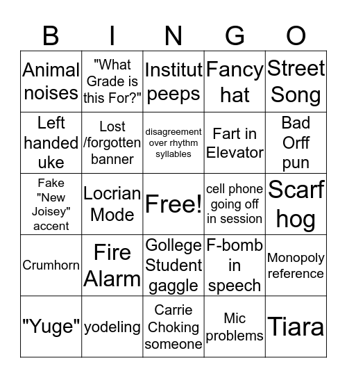 AOSA Bingo Card