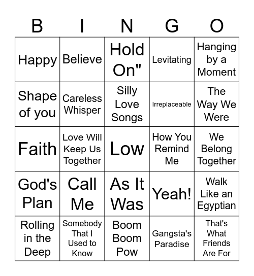 Song Of The Year 1970-2024 Bingo Card