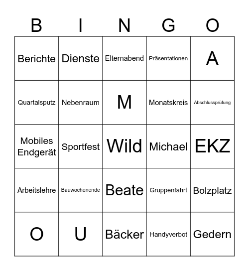 FCS Bingo Card