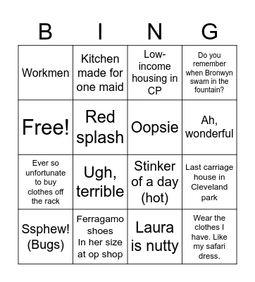 DC faves Bingo Card