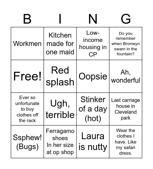 DC faves Bingo Card