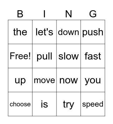 Amusement Park Bingo Card