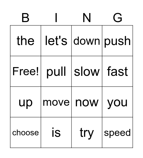 Amusement Park Bingo Card