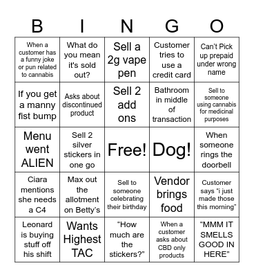 Bingo Bongo Bingo Card