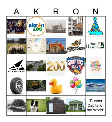 Akron’s Birthday Bingo Card