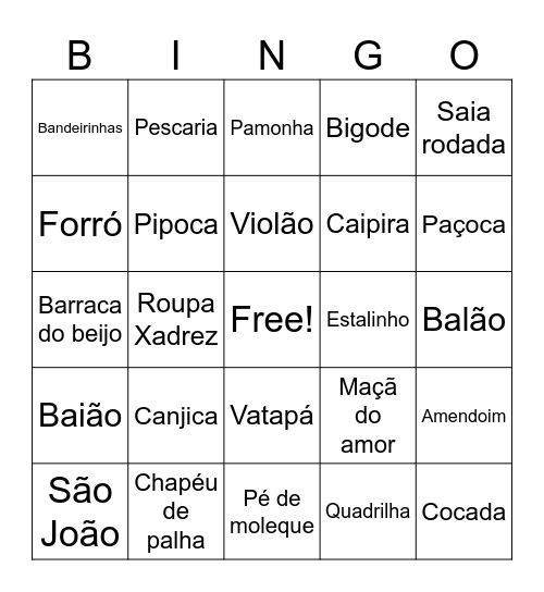 Arraiá Suporte B2B Bingo Card