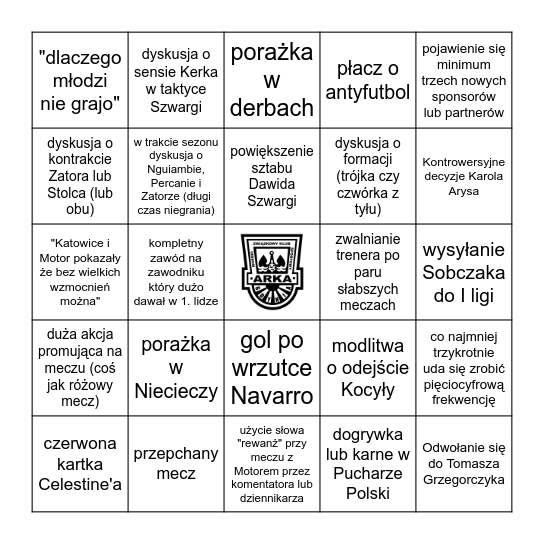 ARKA GDYNIA 2025/26 Bingo Card