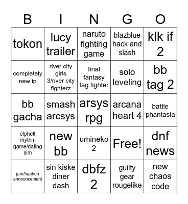 Arcsys Direct Bingo Card