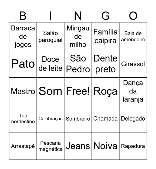 Bingo Trii Festa Junina Bingo Card