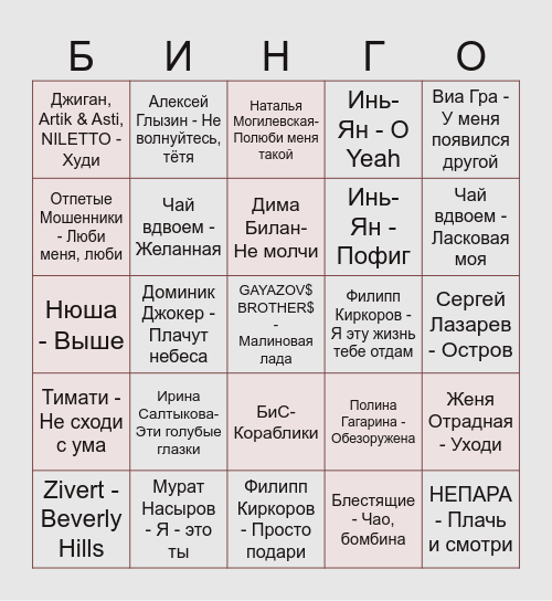 БИНГО ОТ ДОМ.РФ (2 ТУР) Bingo Card