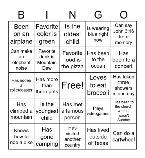 HFSM BINGO Card