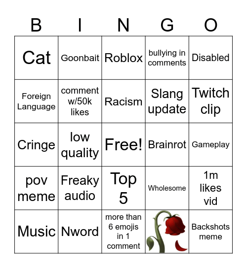 Insta Reels Bingo Card