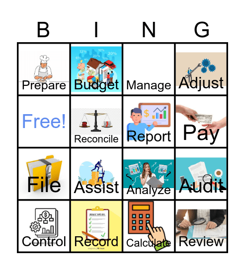 Accounting Verb Bingo Card