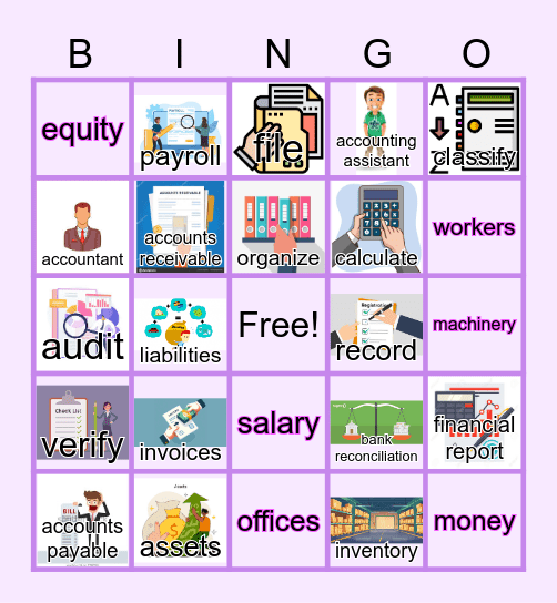 business verbs Bingo Card