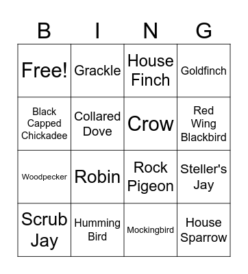 U T A H    B i r b s !!! Bingo Card