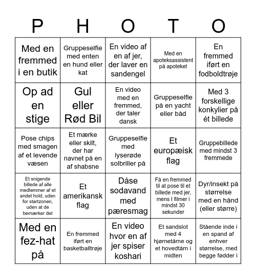 PHOTO BINGO Card
