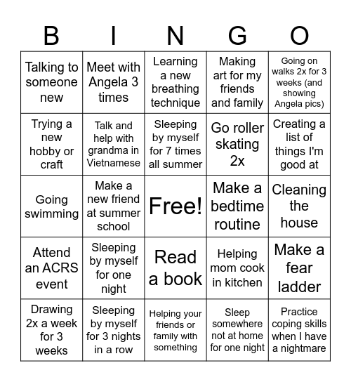 ACRS Bingo MH Bingo Card