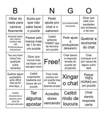 Cellbit em silent still Bingo Card
