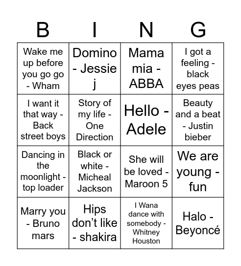 Bingo Bonanza Bingo Card