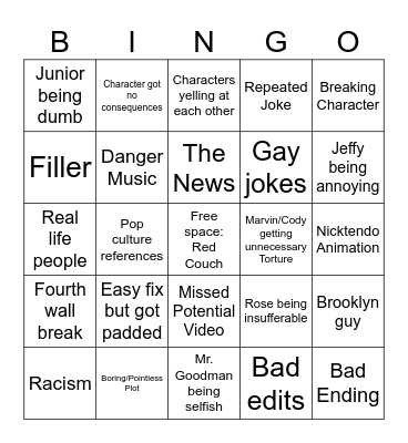 SML Bingo Card