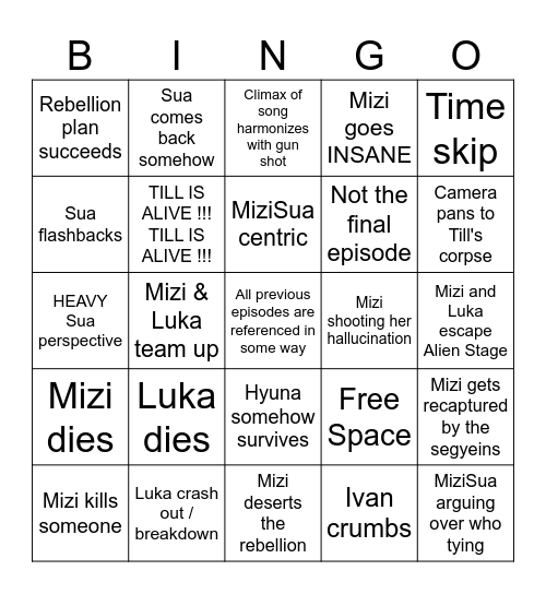 ALNST Karma Predictions Bingo Card