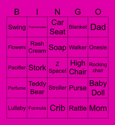 Baby Bingo 2025 Bingo Card