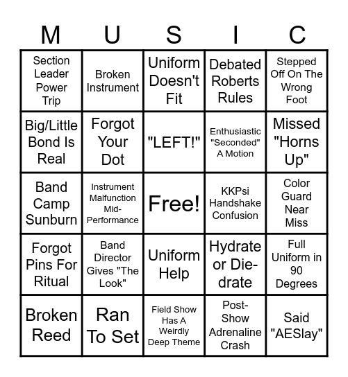 Meet The Officers Bingo Card