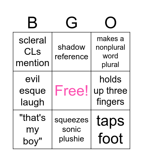 mini Bingo Card