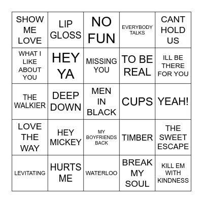 JL5 Bingo Card