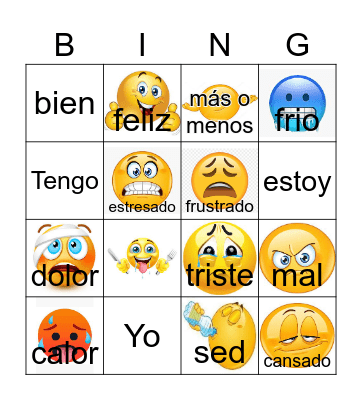 Emociones I Bingo Card