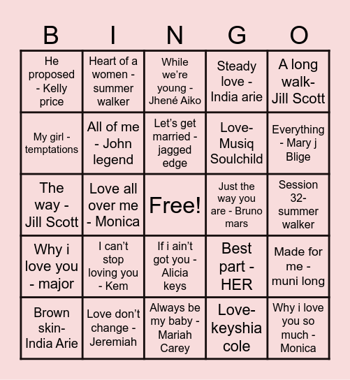 Love Bingo Card