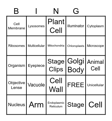 Biology Bingo Card
