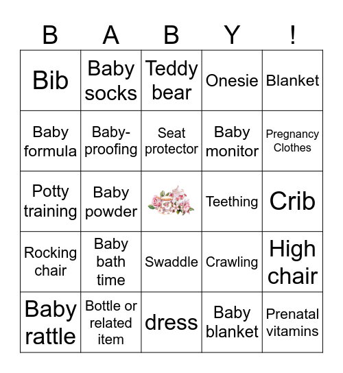 A baby is brewing Bingo Card