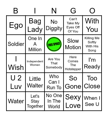 R & B Bingo Card