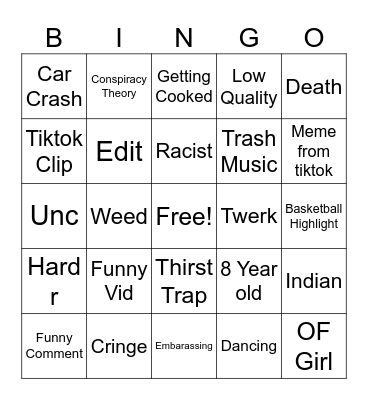 Ig Reels Bingo Card