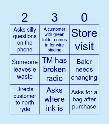 Officeworks Bingo Card