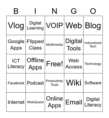 PROFED 8 - TTL 1 Bingo Card