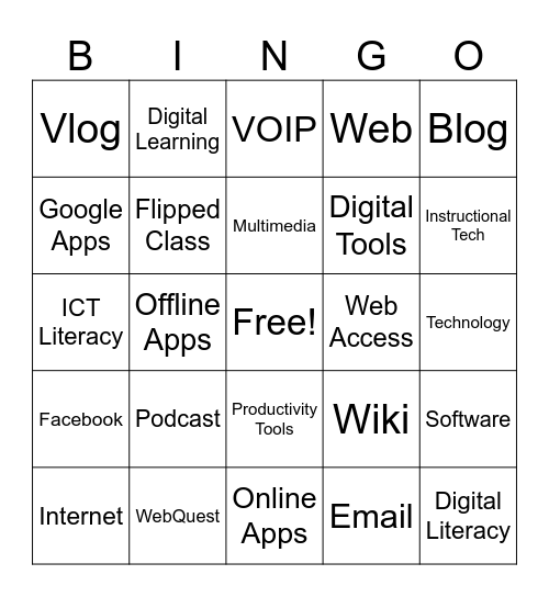 PROFED 8 - TTL 1 Bingo Card