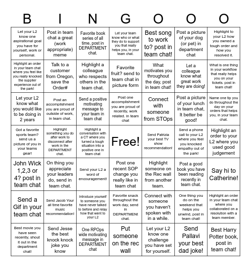 Peoples principles bingo! Bingo Card