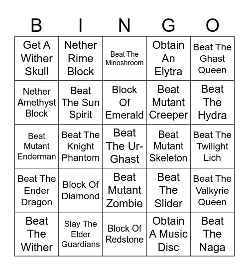 Bingo Mod Bingo Card