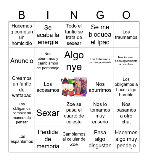 Talkie ningo Bingo Card