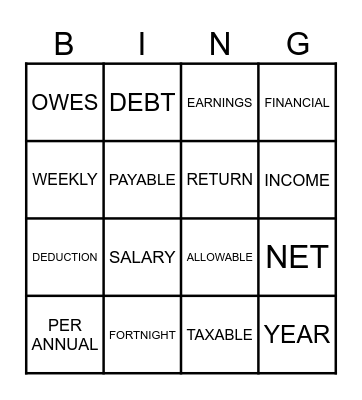 Math Bingo Card