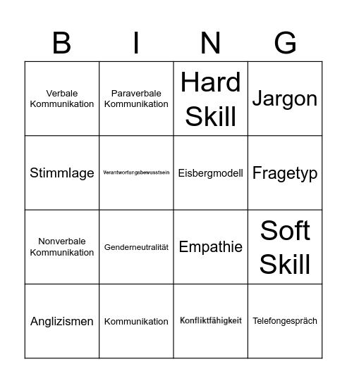 Soft Skill - Bingo Card