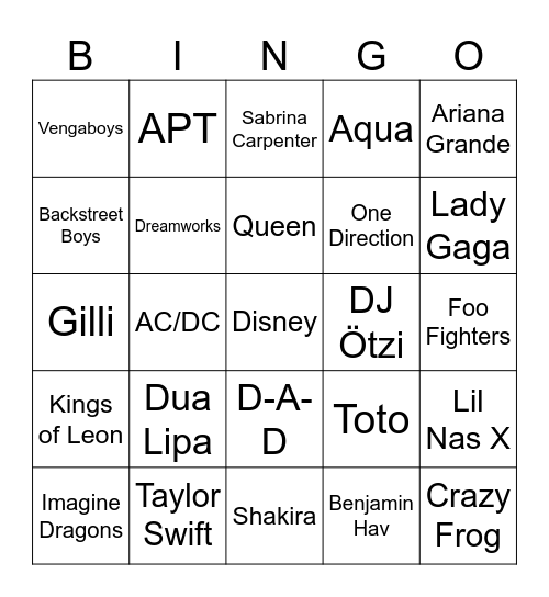 6.B Blå Bingo Card