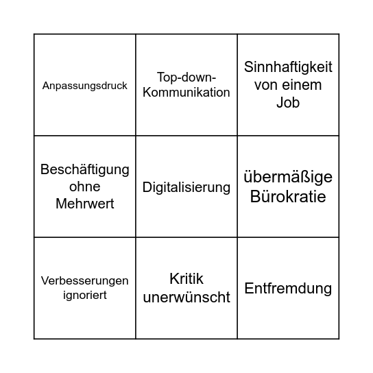 Karriere ohne Sinn? Muss nicht sein! Bingo Card