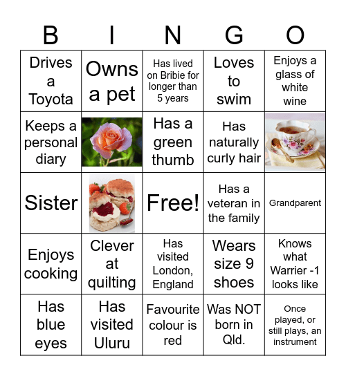 Getting to Know You Bingo Card